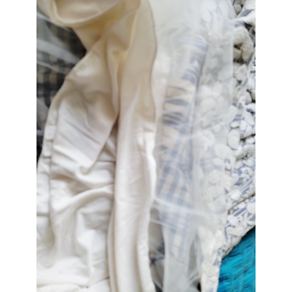 Anthropologie L Sparrow Weston Blue White Floral Lace Fit‎ Flare Dress Fairy - Picture 14 of 16